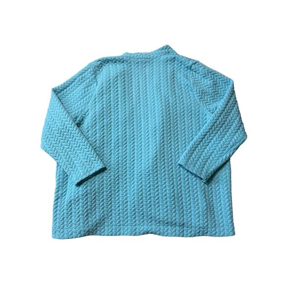 TALBOTS Cardigan Sweater/Blazer;, size 3X; SOFT; Teal Blue lightweight layer - Picture 2 of 11